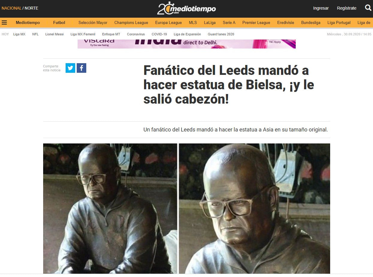 MARCELO BIELSA ARTIST PROOF ORIGINAL KING OF THE NORTH LUFC SCULPTURE STATUE SIGNED SAMPLE